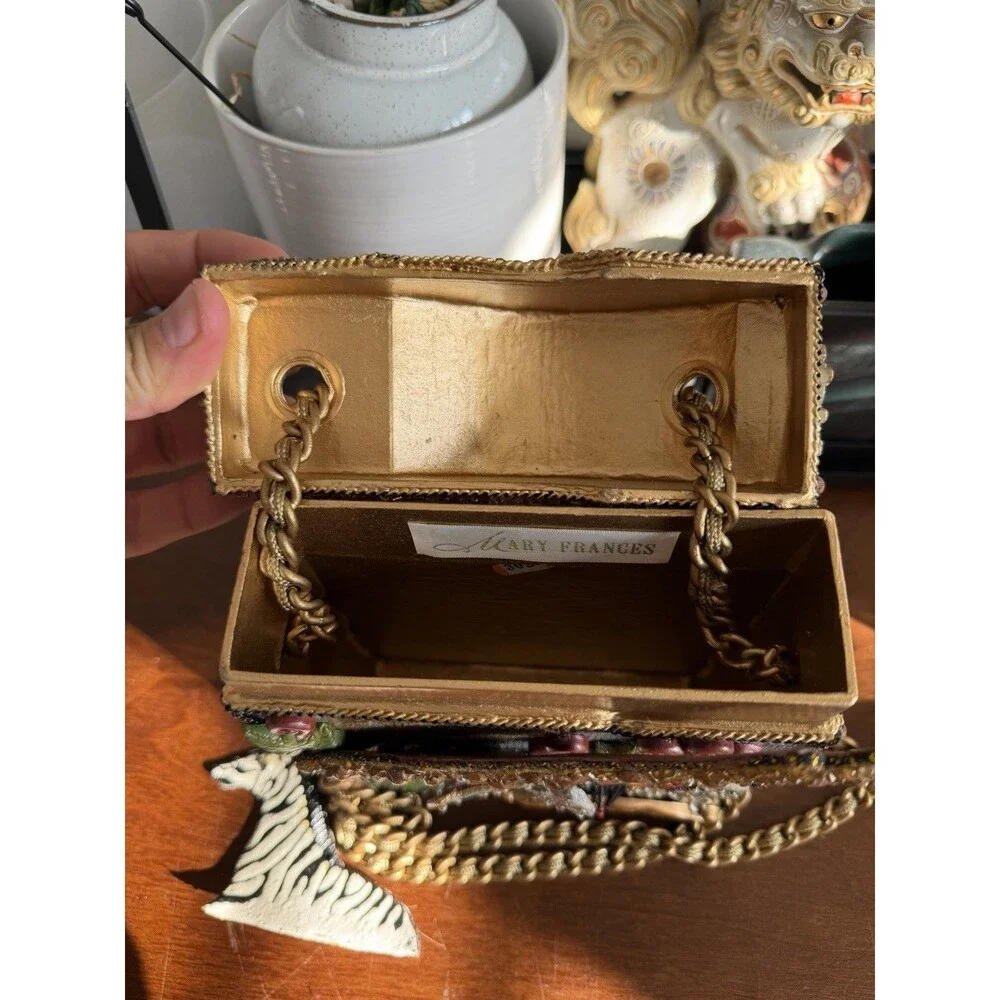 VTG Mary Frances 1738 PURSE Crossbody Chain -Africa Zebra, Giraffe,Elephant READ - Picture 11 of 11